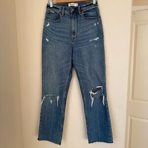 Abercrombie The Ankle Straight Ultra High Rise Jeans Curve Love Size 26 | 2R